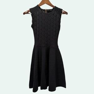 Ted Baker London Textured Black Fit & Flare Dress | Classic LBD | Size 4